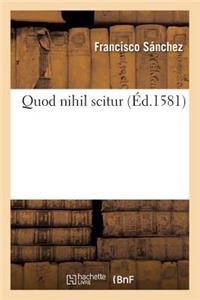 Quod Nihil Scitur (Éd.1581)
