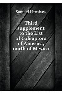 Third supplement to the List of Coleoptera of America, north of Mexico