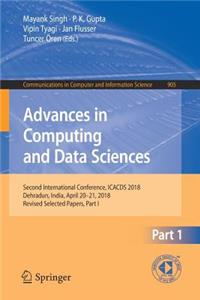 Advances in Computing and Data Sciences