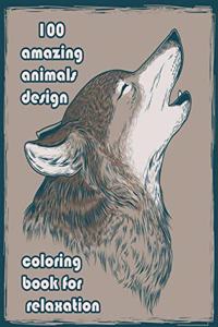 100 amazing animals design coloring book for relaxation