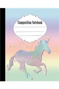 Composition Notebook: Unicorn Composition Notebook Wide Ruled 7.5 x 9.25 in, 100 pages book for kids, teens, school, students and teachers
