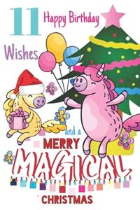 11 Happy Birthday Wishes And A Merry Magical Christmas: Unicorn Sketchpad For Girls Born On Christmas Day - 11 Years Old Birthday Gifts - Sketchbook To Draw And Sketch In - Born On December 25th