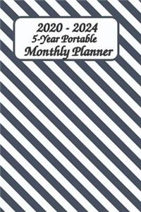 2020 - 2024 5-Year Portable Monthly Planner 6x9