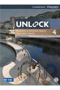 Unlock Level 4 Reading and Writing Skills Teacher's Book with DVD