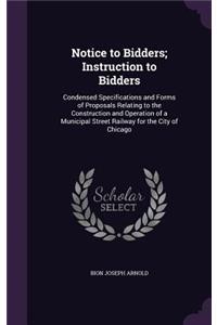 Notice to Bidders; Instruction to Bidders