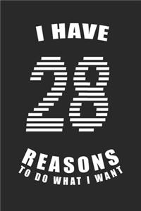 I Have 28 Reasons to Do What I Want Birthday Celebration Gift 28 Birth Anniversary