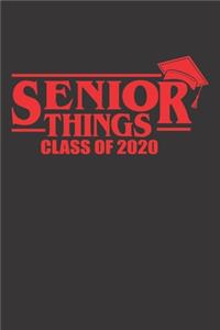 Senior Things 2020: Blank lined notebook for high school and college senior and also perfect as a gift - Red Black