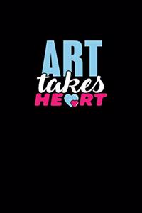 Art Takes Heart: Blank Sketch Book For Artists And Illustrators, Black Cover