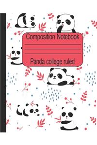 Panda college ruled composition notebook