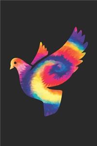Tie Dye Pigeon Notebook - Pigeon Gift - Vintage Pigeon Lover Journal - Tie Dye Diary for Pigeon Lovers Zookeepers Endangered Animal Activists