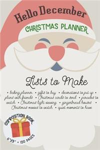 Hello December Christmas Planning Composition Book