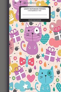 Graph books for kids 1/2 inch squares 8.5 x 11 For math study&teaching: Cat MATH Graph Paper Squared Notebook Large Blank Composition Books for Science & Mathematics Analysis Study & Teaching Early Childhood Education te