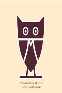 Vocabulary Notes Owl Notebook