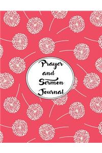 Prayer and Sermon Journal Notebook DOUBLE PAGES Dandelions Pattern 8