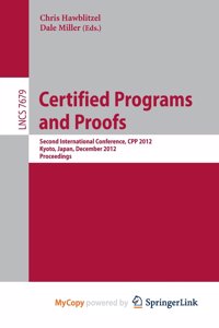 Certified Programs and Proofs