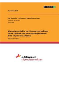 Wachstumseffekte von Ressourcenreichtum unter Einfluss von Rent-seeking behavior. Eine empirische Analyse