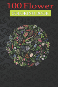 100 Flower Coloring Book