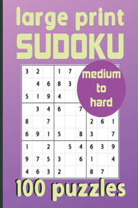 Large Print Sudoku 100 Puzzles Medium to Hard