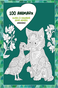 Livres à colorier pour adultes - Zendoodle - 100 animaux