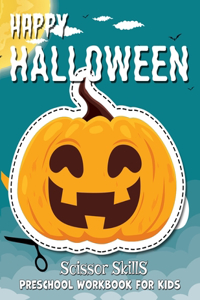 Happy Halloween Scissor Skills Preschool Workbook for Kids