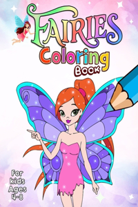 Fairies Coloring Book For Kids Ages 4-8