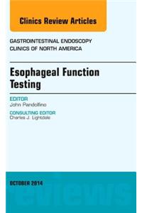 Esophageal Function Testing, an Issue of Gastrointestinal Endoscopy Clinics
