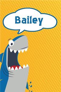 Bailey: Great White Shark Blank Comic Book Notebook Journal Book 120 Pages 6x9