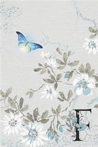 Undated 12 Month Weekly Planner - Serenity Butterfly in Flight Monogram Letter F