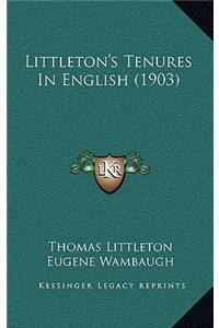 Littleton's Tenures in English (1903)