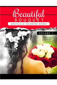 Beautiful Bouquet Grayscale Coloring Book Vol.1
