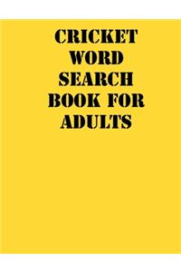 Cricket Word Search Book For Adults