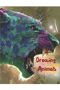 Drawing Animals: Feline Cover Premium 8.5" x 11" - For Everyone- Blank White Paper for Drawing Practice- Perfect for Pencil and Pen.