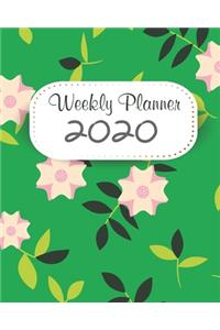 2020 Weekly Planner: 12 Month, Weekly Monthly Appointment Calendar, Agenda Schedule Organizer Journal, Green Flower