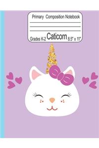 Caticorn Primary Composition Notebook Grades K-2 8.5