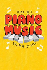 Blank Sheet Piano Music Notebook For Kids