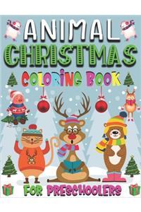 Animal Christmas Coloring Book For Preschoolers