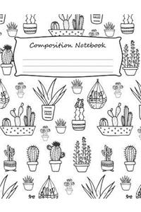Cactus Black and White Composition Notebook
