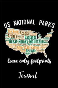 Us National Parks Leave Only Footprints Journal