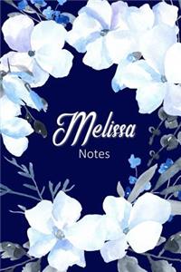 Melissa Notes: Personalized Journal with Name with Feminine Interior