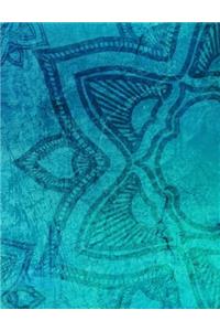 Composition Book / Blue Mandala Design / 4x4 Graph Paper