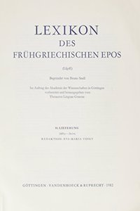 Lexikon Des Fruhgriechischen Epos Lfg. 10