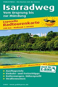 Isar cycle path, cycle tour map 1:50,000