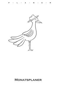 Vogel mit Hut Monatsplaner