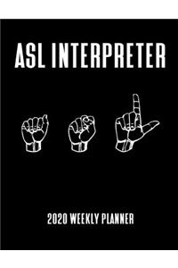 ASL Interpreter 2020 Weekly Planner