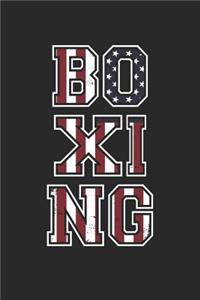Boxing Notebook - Patriotic Boxing USA Flag Boxing Boxer Gift - Boxing Journal