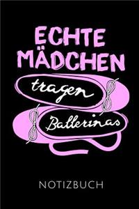 Echte Mädchen Tragen Ballerinas Notizbuch