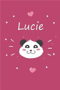 Lucie: Personalisiertes Panda Tage-/Notizbuch Mit Dem Vornamen Lucie Und Ganzen 100 Linierten Seiten Im 6x9 Zoll Format (Ca.Din A5). Optimal ALS Schreibhef