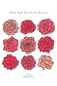 Red & Pink Rose Floral Bouquet Large 8.5 X 11 2015 Monthly Planner