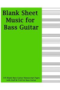 Blank Sheet Music for Bass Guitar