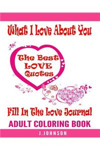 What I Love About You Fill In The Love Journal